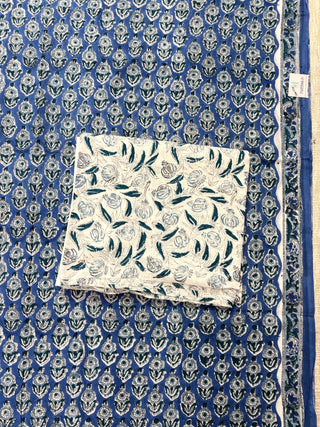 Cotton Handblock Office Wear Suit fabric with Kota Doria Dupatta