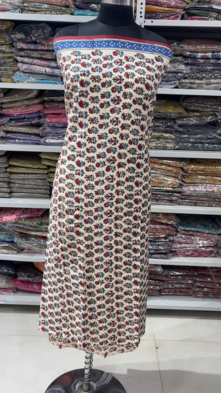 Handblock Cotton Suit Material with Cotton Dupatta