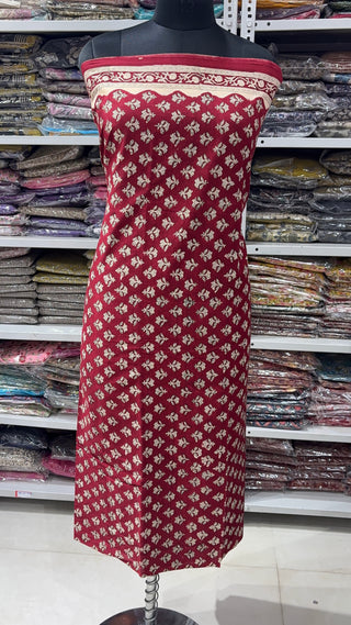Handblock Cotton Suit Material with Cotton Dupatta