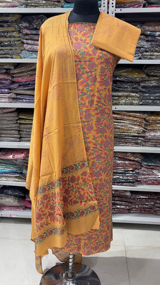 Handblock Cotton Suit Material with Cotton Dupatta