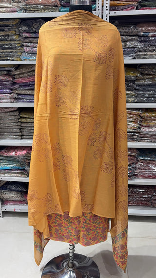 Handblock Cotton Suit Material with Cotton Dupatta