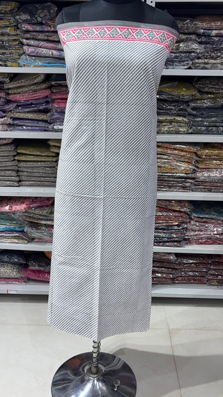Handblock Cotton Suit Material with Cotton Dupatta
