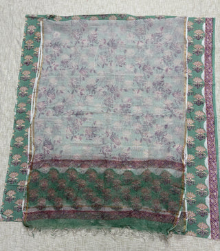 Cotton Handblock Office Wear Suit fabric with Kota doria Dupatta