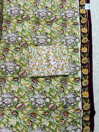 Cotton Handblock Office Wear Suit fabric with Kota doria Dupatta