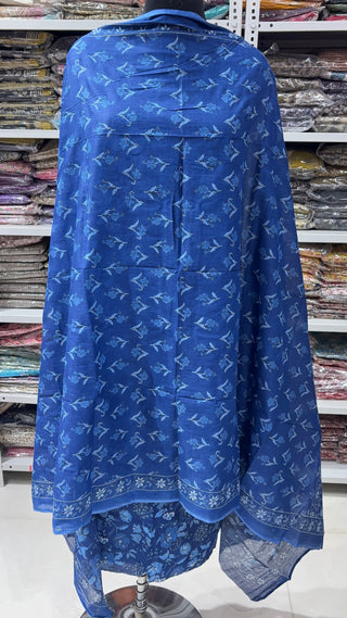 Handblock Cotton Suit Material with Cotton Dupatta