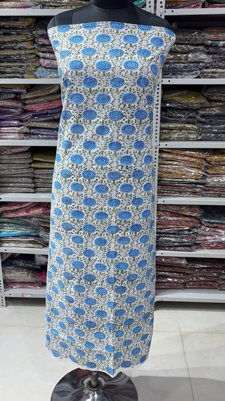 Handblock Cotton Suit Material with Cotton Dupatta