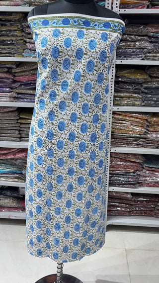 Handblock Cotton Suit Material with Cotton Dupatta