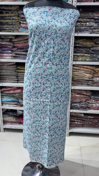 Handblock Cotton Suit Material with Cotton Dupatta