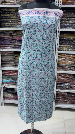 Handblock Cotton Suit Material with Cotton Dupatta