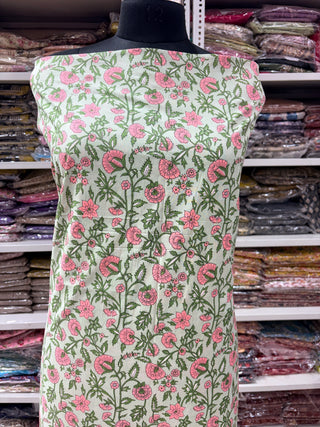 Cotton Block Print  suits - 3m running fabric