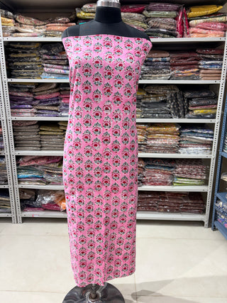 Premium Cotton Block Print Office Wear Suit fabric with Kota Doria Dupatta (44 inch width) and Heavy Bottom