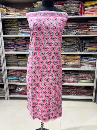 Premium Cotton Block Print Office Wear Suit fabric with Kota Doria Dupatta (44 inch width) and Heavy Bottom