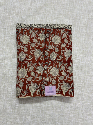 Hand Block Print Cotton Saree with Unstitched Blouse Piece