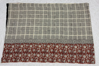 Hand Block Print Cotton Saree with Unstitched Blouse Piece