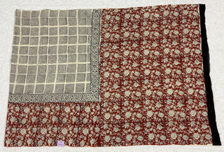 Hand Block Print Cotton Saree with Unstitched Blouse Piece