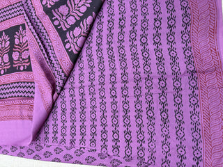 Hand Block Print Cotton Saree with Unstitched Blouse Piece