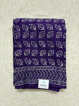 Hand Block Print Cotton Saree with Unstitched Blouse Piece