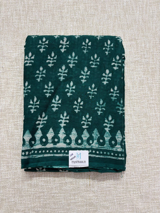 Hand Block Print Cotton Saree with Unstitched Blouse Piece