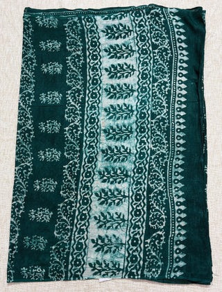 Hand Block Print Cotton Saree with Unstitched Blouse Piece