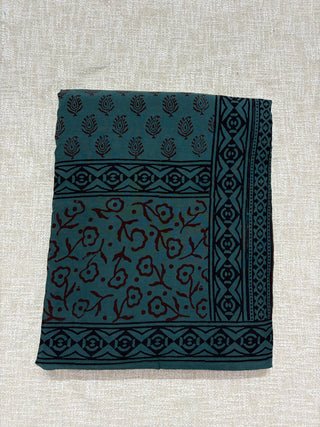 Hand Block Print Cotton Saree with Unstitched Blouse Piece