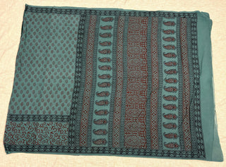 Hand Block Print Cotton Saree with Unstitched Blouse Piece