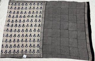 Hand Block Print Cotton Saree with Unstitched Blouse Piece