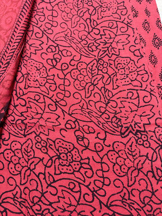 Hand Block Print Cotton Saree with Unstitched Blouse Piece