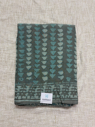 Hand Block Print Cotton Saree with Unstitched Blouse Piece