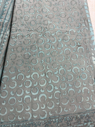 Hand Block Print Cotton Saree with Unstitched Blouse Piece