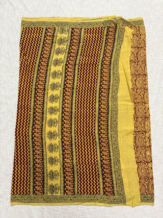 Hand Block Print Cotton Saree with Unstitched Blouse Piece