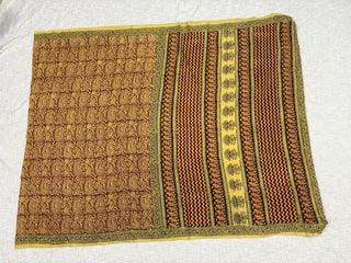 Hand Block Print Cotton Saree with Unstitched Blouse Piece