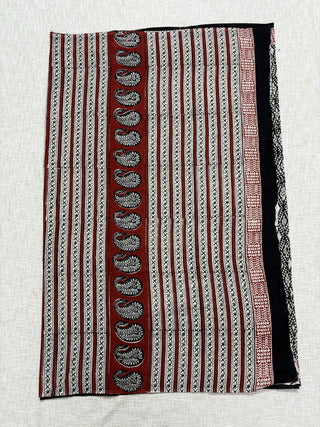 Hand Block Print Cotton Saree with Unstitched Blouse Piece