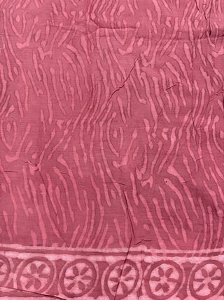 Hand Block Print Cotton Saree with Unstitched Blouse Piece