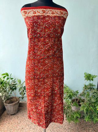 Rajasthan Kalamkari Cotton Block Print Office Wear Suit fabric with Kota Doria Dupatta