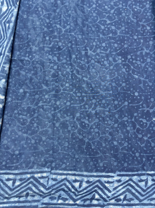 Hand Block Print Cotton Saree with Unstitched Blouse Piece