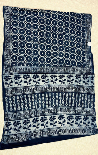 Hand Block Print Cotton Saree with Unstitched Blouse Piece