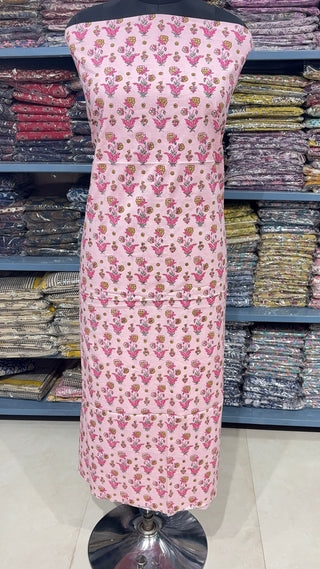 Handblock Cotton Suit Material with Cotton Dupatta