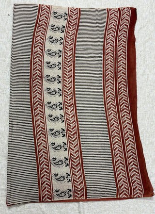 Hand Block Print Cotton Saree with Unstitched Blouse Piece