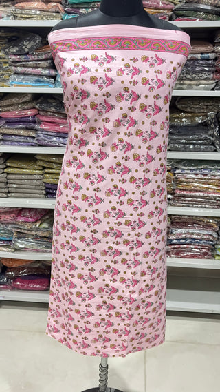 Handblock Cotton Suit Material with Cotton Dupatta