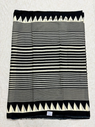 Ajrakh Hand Block Print Cotton Saree with Unstitched Blouse Piece