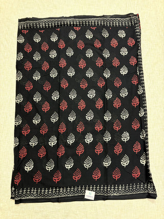 Hand Block Print Cotton Saree with Unstitched Blouse Piece