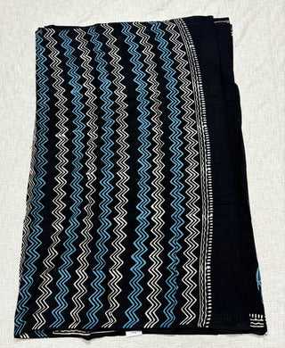 Hand Block Print Cotton Saree with Unstitched Blouse Piece
