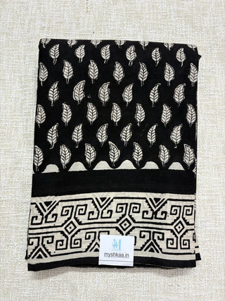 Hand Block Print Cotton Saree with Unstitched Blouse Piece