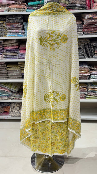 Handblock Cotton Suit Material with Cotton Dupatta