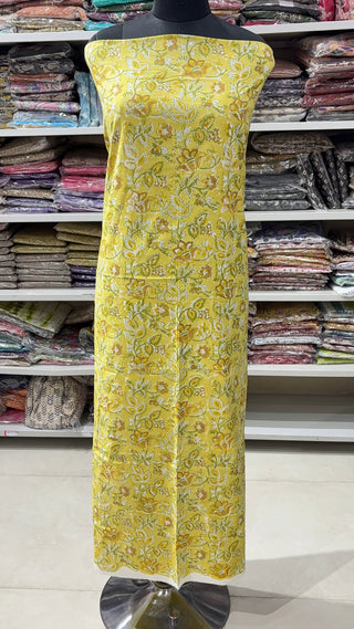 Handblock Cotton Suit Material with Cotton Dupatta