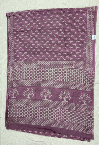 Hand Block Print Cotton Saree with Unstitched Blouse Piece