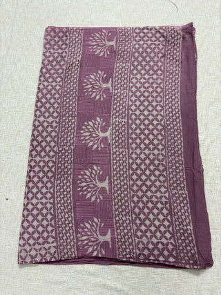 Hand Block Print Cotton Saree with Unstitched Blouse Piece