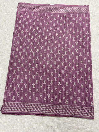 Hand Block Print Cotton Saree with Unstitched Blouse Piece