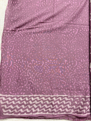 Hand Block Print Cotton Saree with Unstitched Blouse Piece