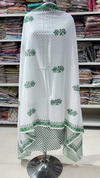 Handblock Cotton Suit Material with Cotton Dupatta